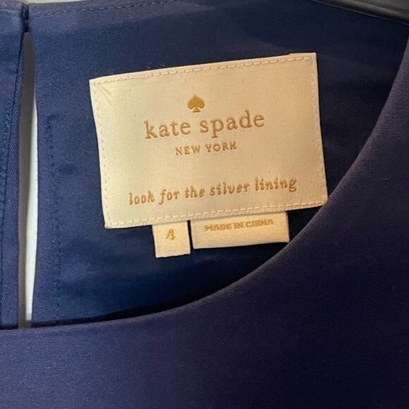 Kate Spade New York Rhys Sleeveless Sheath Dress Navy Blue Size 4 Elegant Classi - Picture 6 of 9